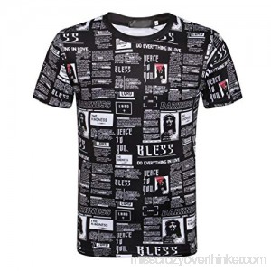 T Shirts for Men Short Sleeve God Bless Newspaper Print Shirt Muscle Fitness Tank Top Holiday Sweatshirt Mens Tops Black B07Q18NZNG